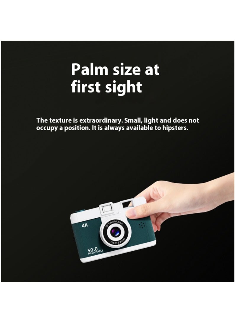 High-definition digital camera student mini front and back double camera gift/green