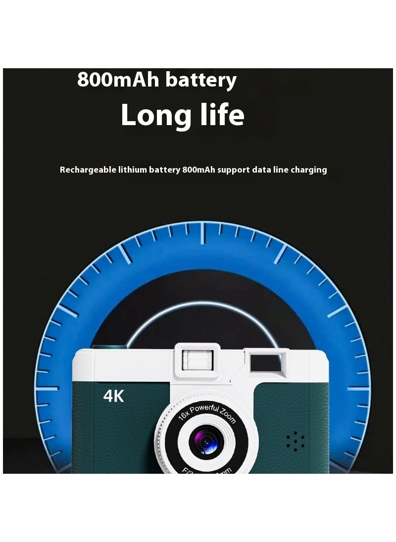 High-definition digital camera student mini front and back double camera gift/green