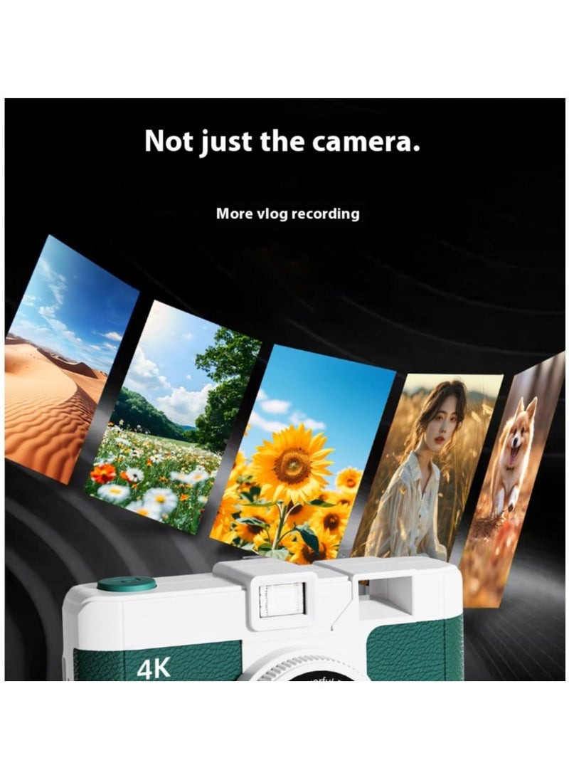 High-definition digital camera student mini front and back double camera gif/khaki