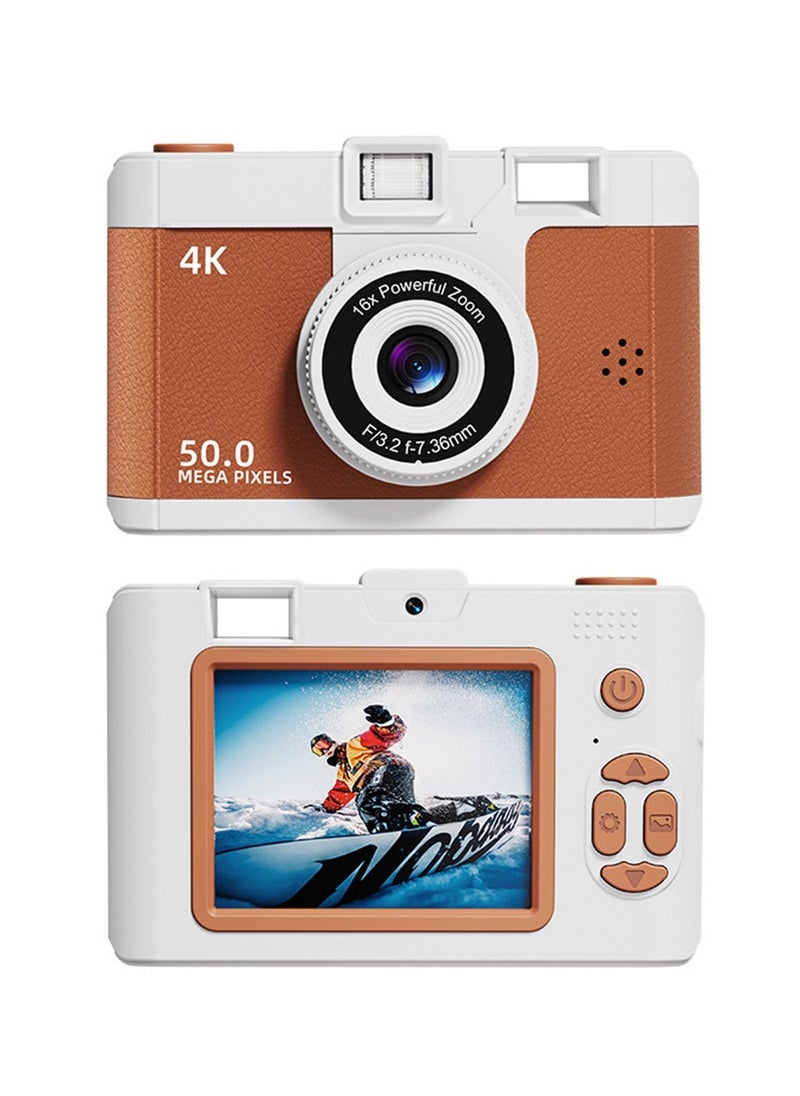 High-definition digital camera student mini front and back double camera gif/khaki