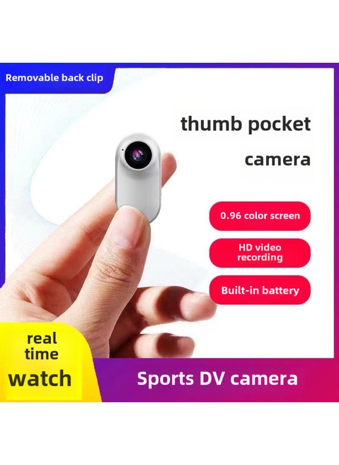 Thumb Camera Pocket Camera Go2 Sports Camera Baby First Viewing Angle Chest Fixed Pet Recorder-Color:White ]