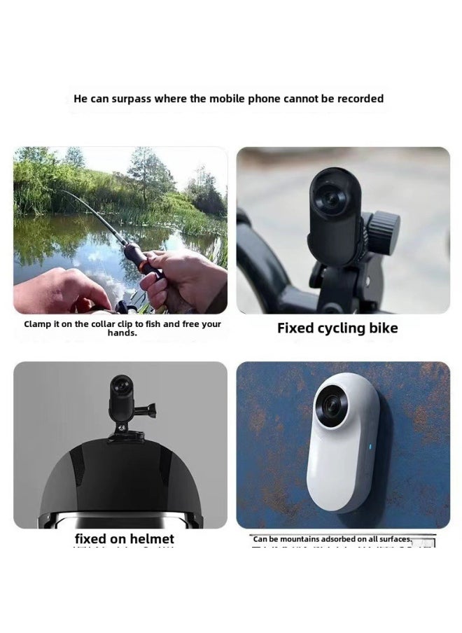 Thumb Camera Pocket Camera Go2 Sports Camera Baby First Viewing Angle Chest Fixed Pet Recorder-Color:White ]
