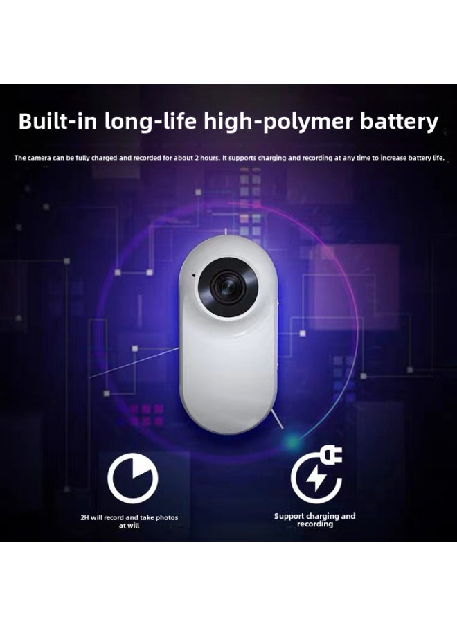 Thumb Camera Pocket Camera Go2 Sports Camera Baby First Viewing Angle Chest Fixed Pet Recorder-Color:White ]