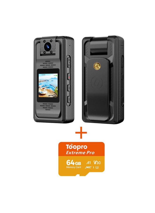 Source Sports Camera WIFI Infrared Night Vision 2K HD Outdoor DV Driving Law Enforcement Recorder Camera-Color:Equipped With 64gb Tf Card  Long-term Action Camera With Screen Night Vision