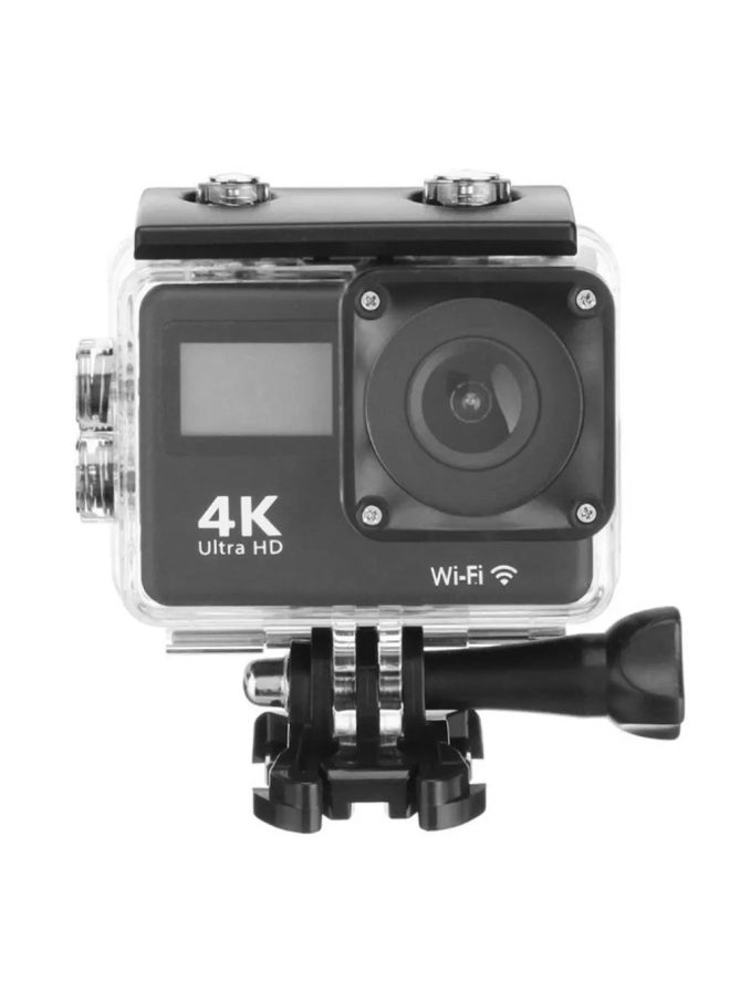 Camera Water Drop Underwater Camera Front And Rear Dual-screen Outdoor Sports Camera 2.4G With Remote Control High-Color:Black