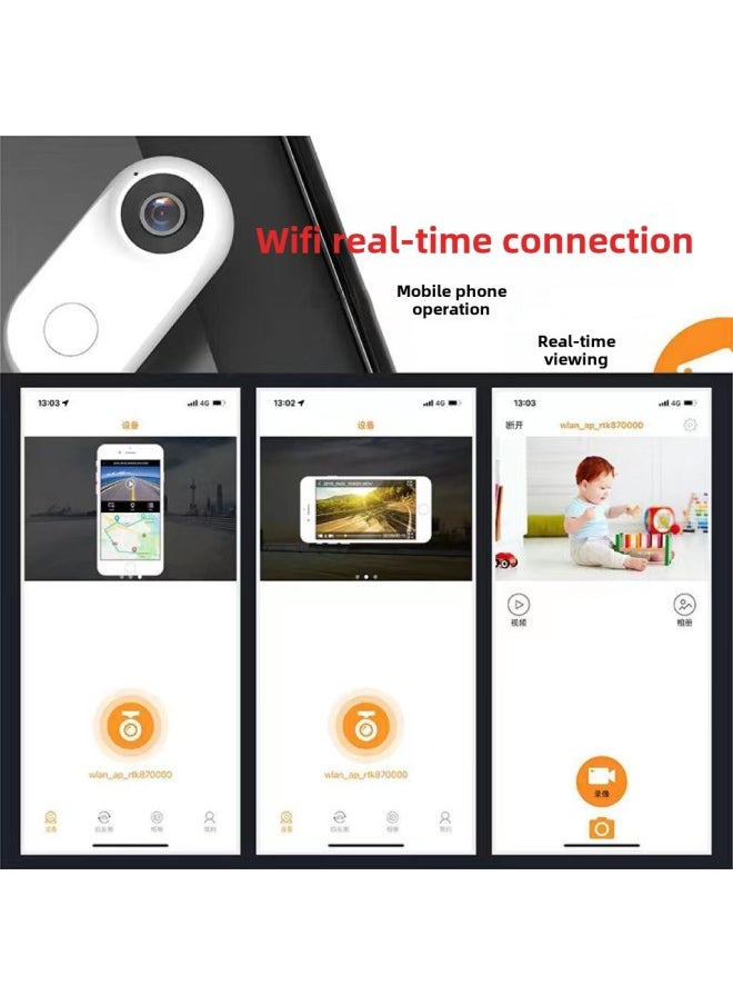 Riding Thumb Camera Upgrade 2 Million WIFI Version 360 Magnetic Sports Camera Travel Shooting-Color:Black Upgrade 2 Million Non-screen WIFI Version