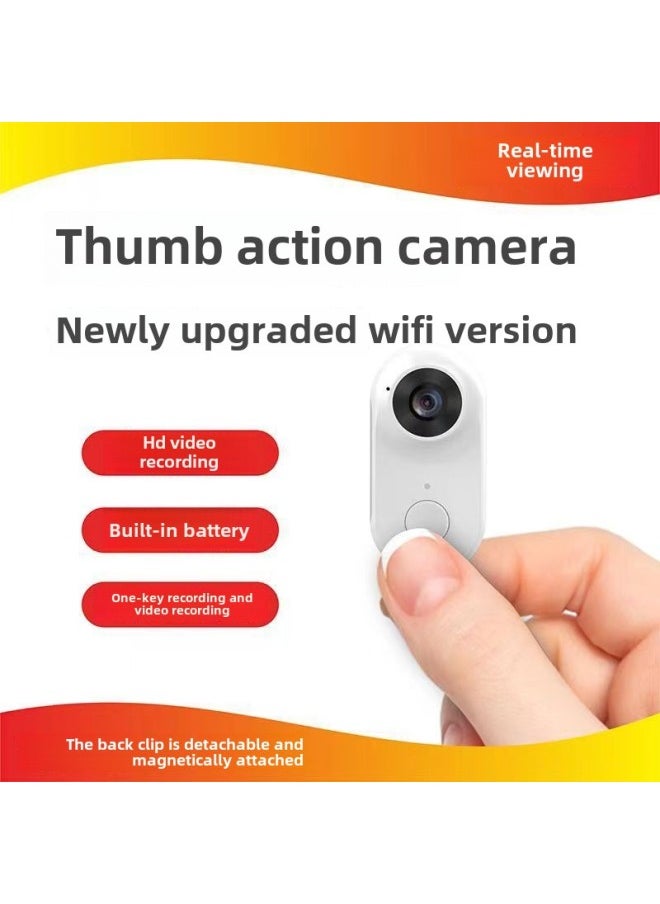Riding Thumb Camera Upgrade 2 Million WIFI Version 360 Magnetic Sports Camera Travel Shooting-Color:Black Upgrade 2 Million Non-screen WIFI Version