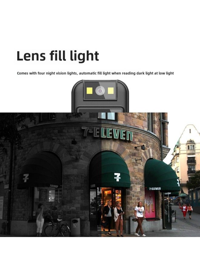 HD With Screen Night Vision Camera Intelligent Noise Reduction Back Clip Conference Video Recording Law Enforcement Recorder Rotating Lens-Color:32g Memory Card