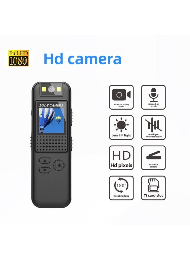 HD With Screen Night Vision Camera Intelligent Noise Reduction Back Clip Conference Video Recording Law Enforcement Recorder Rotating Lens-Color:32g Memory Card