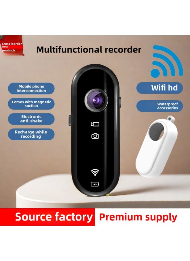 Thumb Sports Camera Outdoor Riding Recorder Sports Camera 1080p Long Endurance Mobile Phone WIFI Interconnection-Color:car Suit]