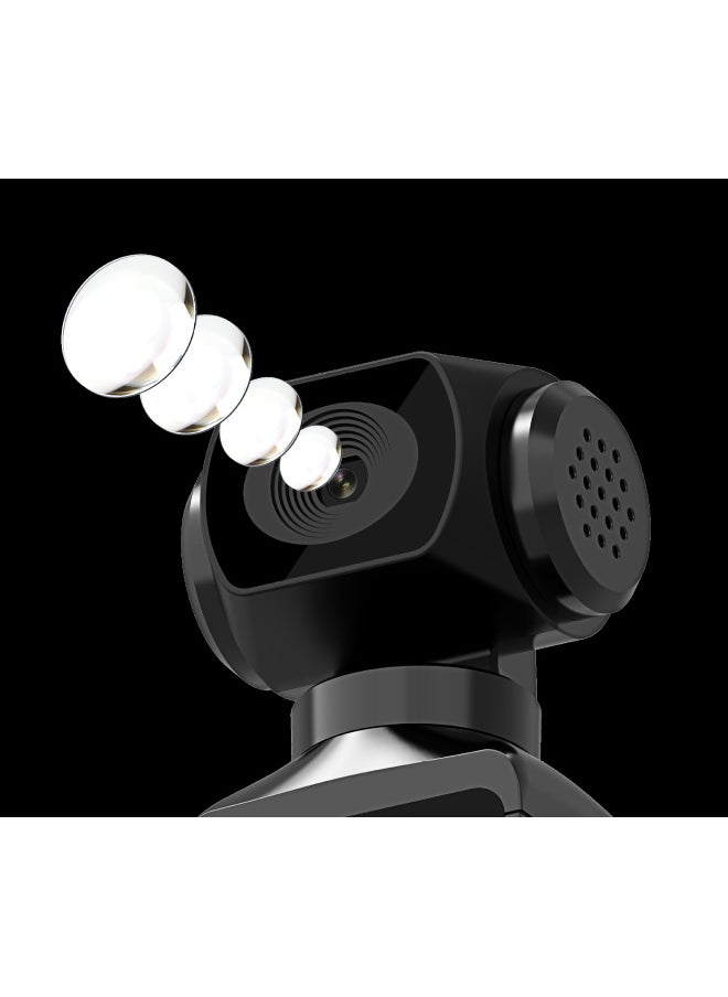4K HD Anti-shake Pocket Sports Camera Mini Handheld Camera Outdoor Riding Camera-Color:Black Sports Camera 64GB Memory Card