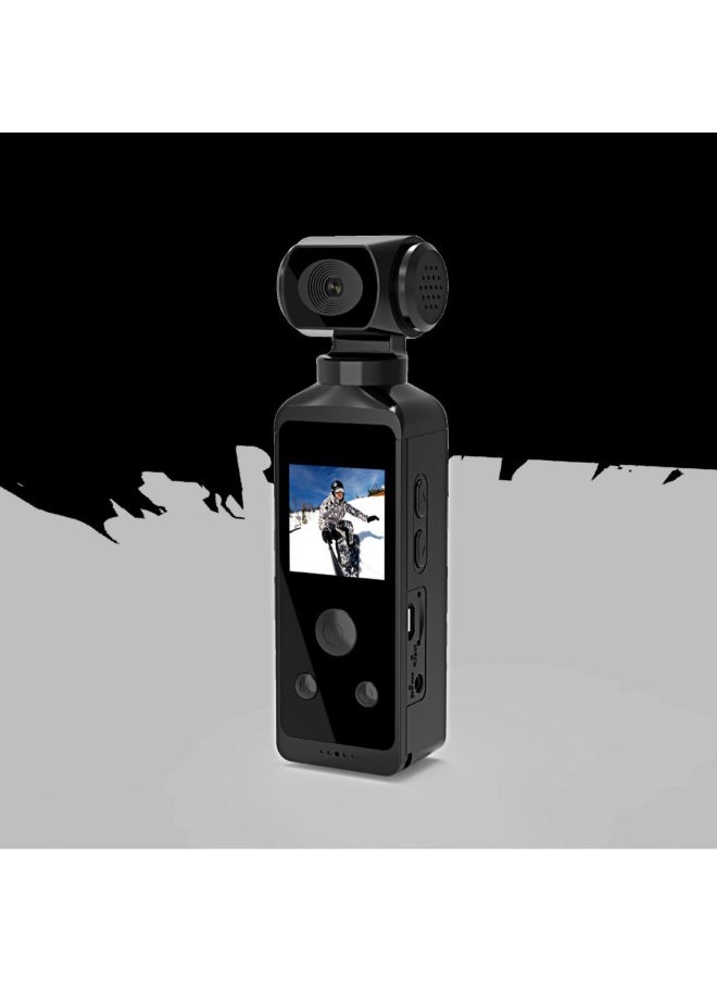 4K HD Anti-shake Pocket Sports Camera Mini Handheld Camera Outdoor Riding Camera-Color:Black Sports Camera 64GB Memory Card