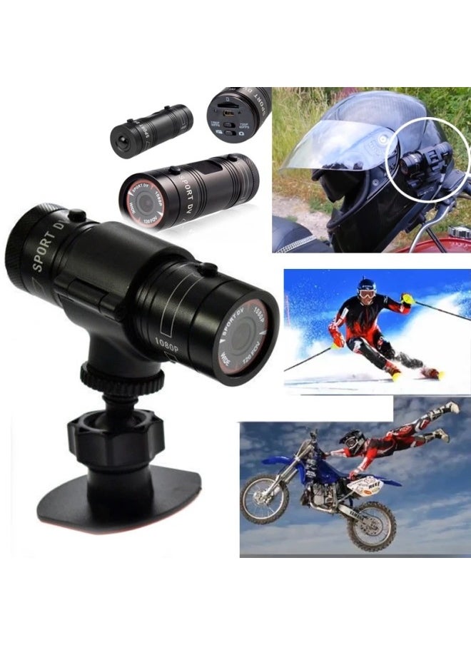 P9 F9 Sports Camera HD 1080p Bicycle Helmet Waterproof DV Flashlight Driving Recorder Cross Border-Color:F9 Action Camera-English Version