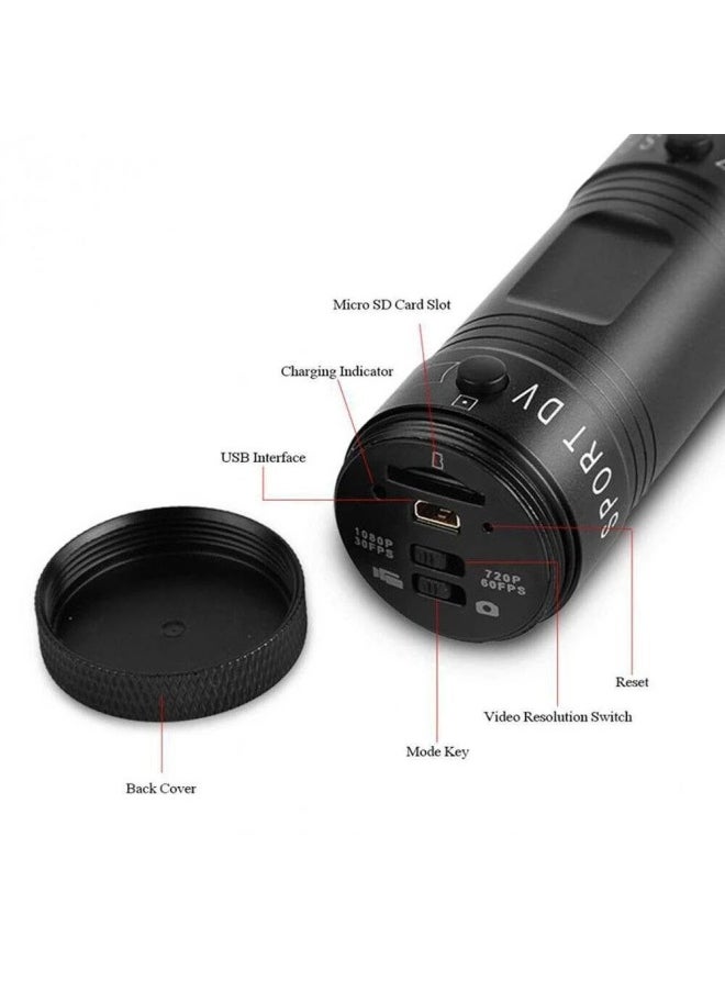 P9 F9 Sports Camera HD 1080p Bicycle Helmet Waterproof DV Flashlight Driving Recorder Cross Border-Color:F9 Action Camera-English Version
