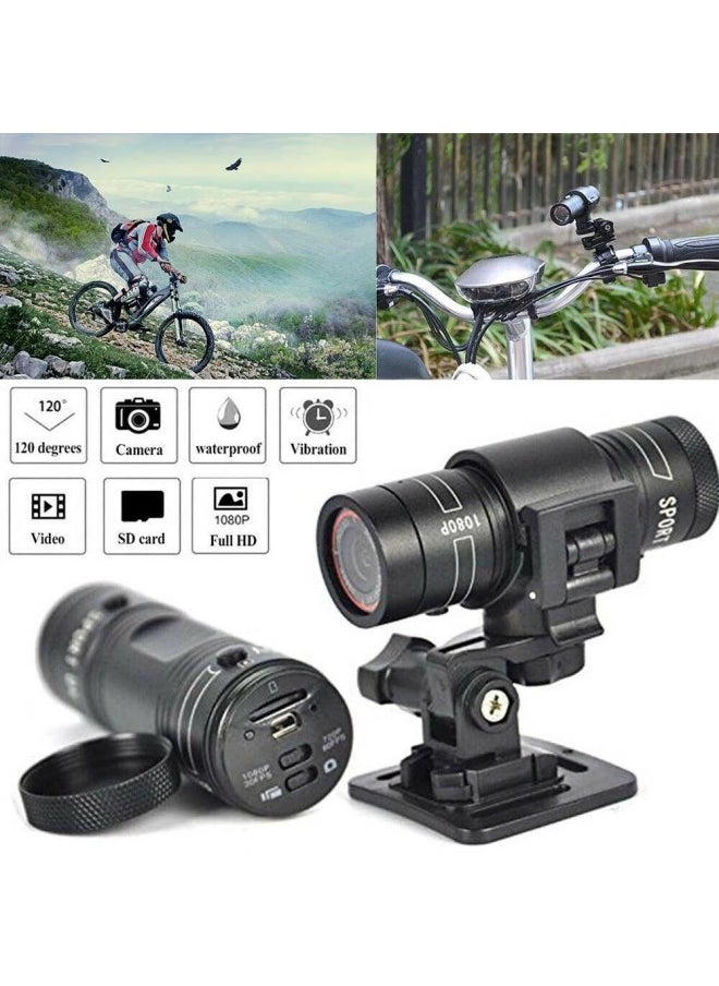 P9 F9 Sports Camera HD 1080p Bicycle Helmet Waterproof DV Flashlight Driving Recorder Cross Border-Color:F9 Action Camera-English Version