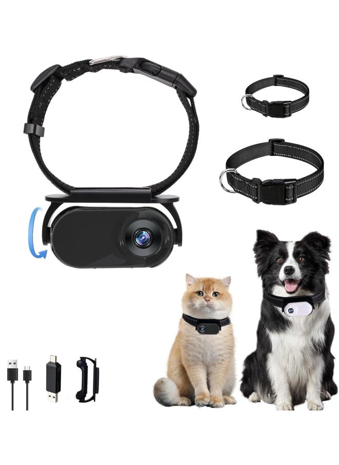 Pet Perspective Recorder Camera Thumb Camera Hd Outdoor Portable Cycling Sports Camera DV-Color:Black WIFI Version  + Collar