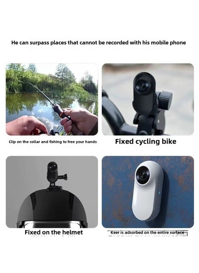 Pet Perspective Recorder Camera Thumb Camera Hd Outdoor Portable Cycling Sports Camera DV-Color:Black WIFI Version  + Collar