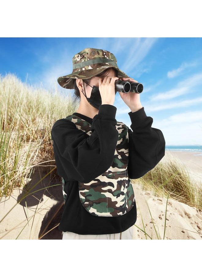 Outdoor Children Adventure Kit Binoculars Tweezers Scissor Magnifying Glass Whistle Kid Science Learn Game Toy