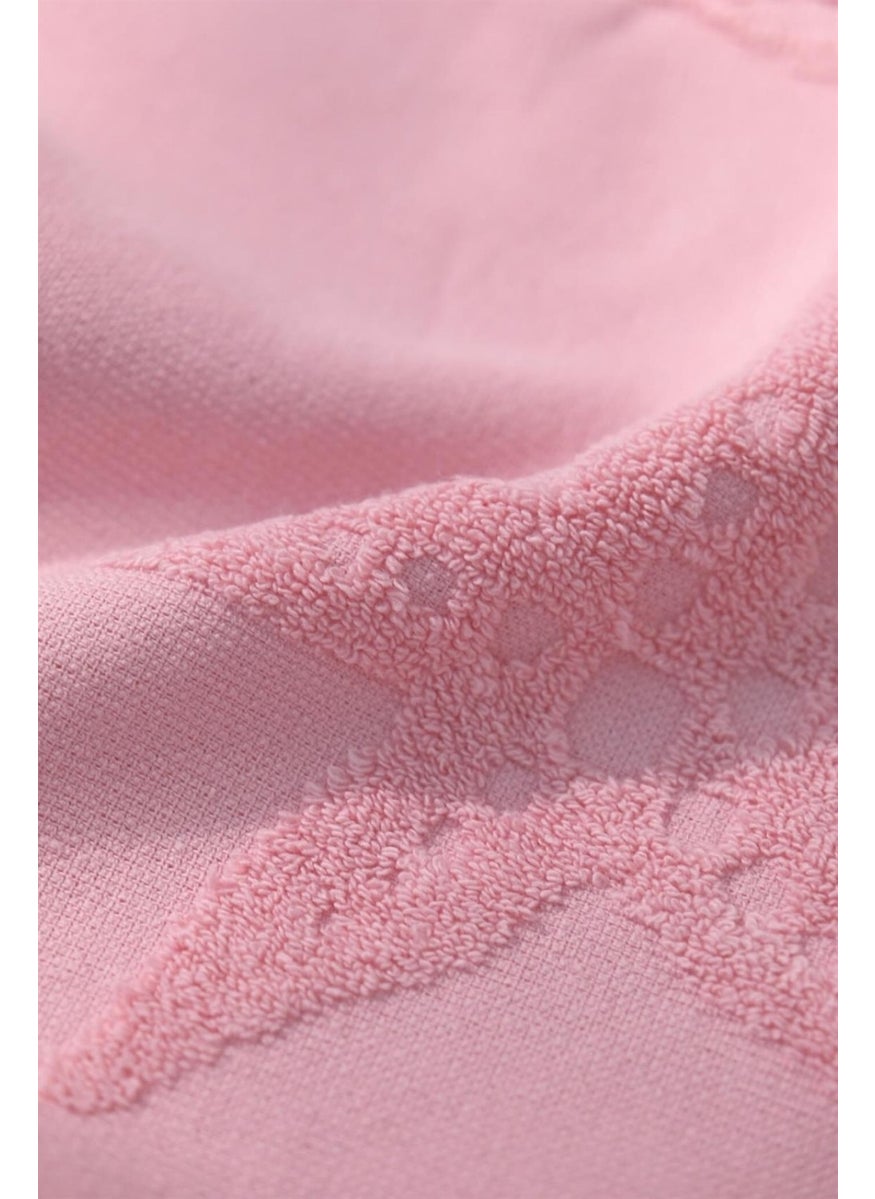 Trend 100% Cotton Embossed Beach Towel - Pink
