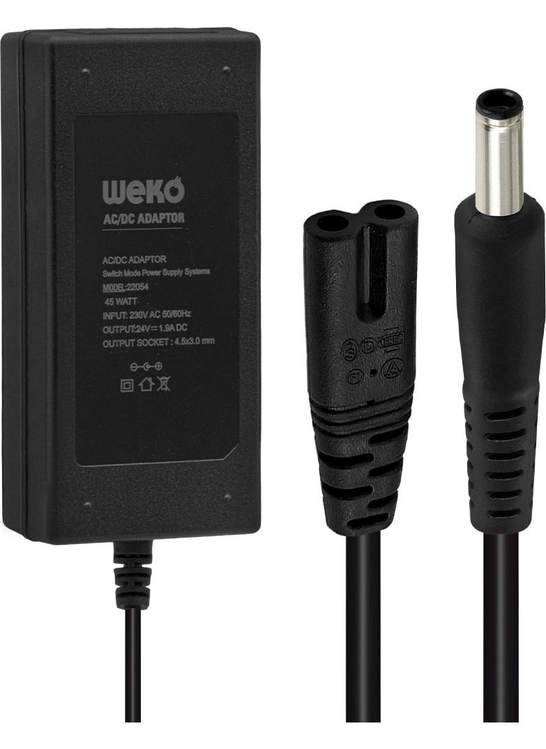 Weko 24 Volt 1.9 Ampere 4.5x3.0mm Tip Notebook Adapter Domestic Production