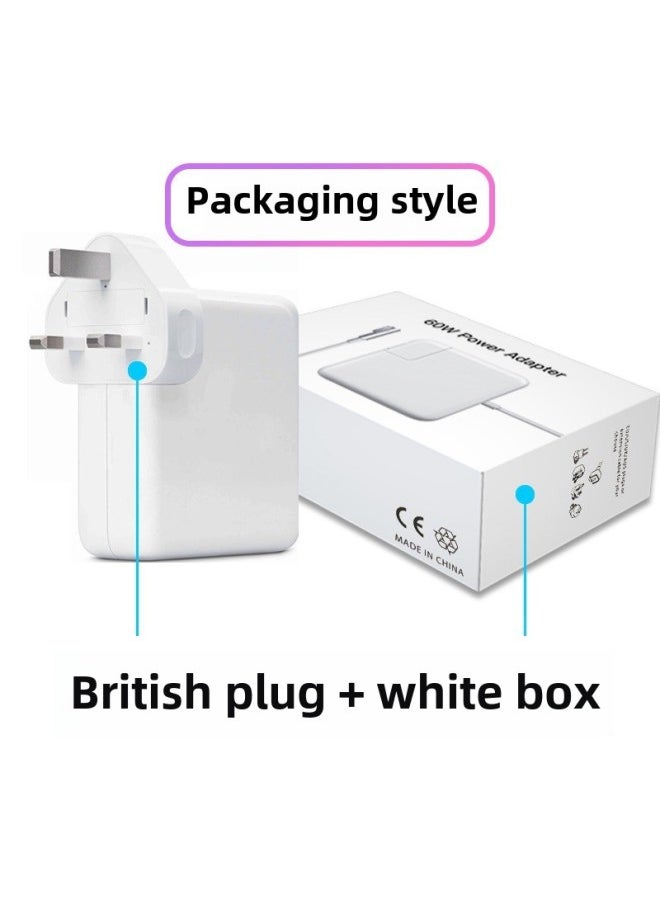 Applicable Apple Laptop Charger Macbook61W67W Adapter PD Fast Charge Type-c Interface-Color:British Plug + White Carton Packaging-Specifications:PD61W +2 M Type-c Line
