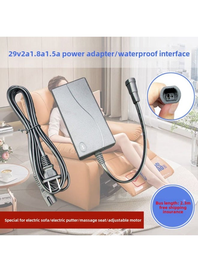 Applicable To The Family Chivas First Class Electric Massage Sofa 29V1.8A2A Power Cord Adapter Charger-Color:A/enhanced Waterproof 29V2A Power Bus 2.3 Meters Long