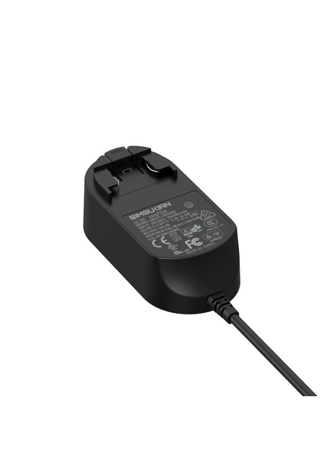 12v2a Conversion Pin Power Adapter European And American Regulations 24W Multi-country Certification Sweeper Conversion Head Power Adapter-Color:Black-Specifications:European Standard Conversion Feet
