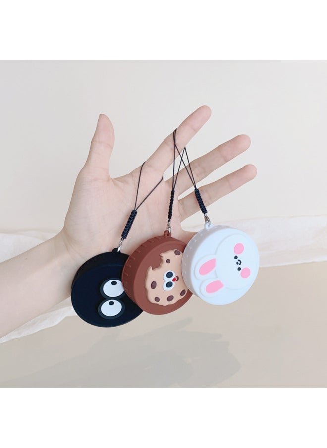 Cartoon Silicone Lens Cover Suitable For Canon 18-45mm Fuji 15-45mm Dustproof Protection Belt Anti-Lost Rope Anti-Fall-Color:Black Cover-minnie