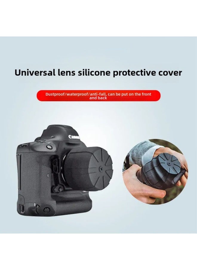 Universal Camera Cover Accessories SLR Lens Cover Silicone Lens Cover Digital Camera Dust-proof And Waterproof Lens Cover-Color:Boxed