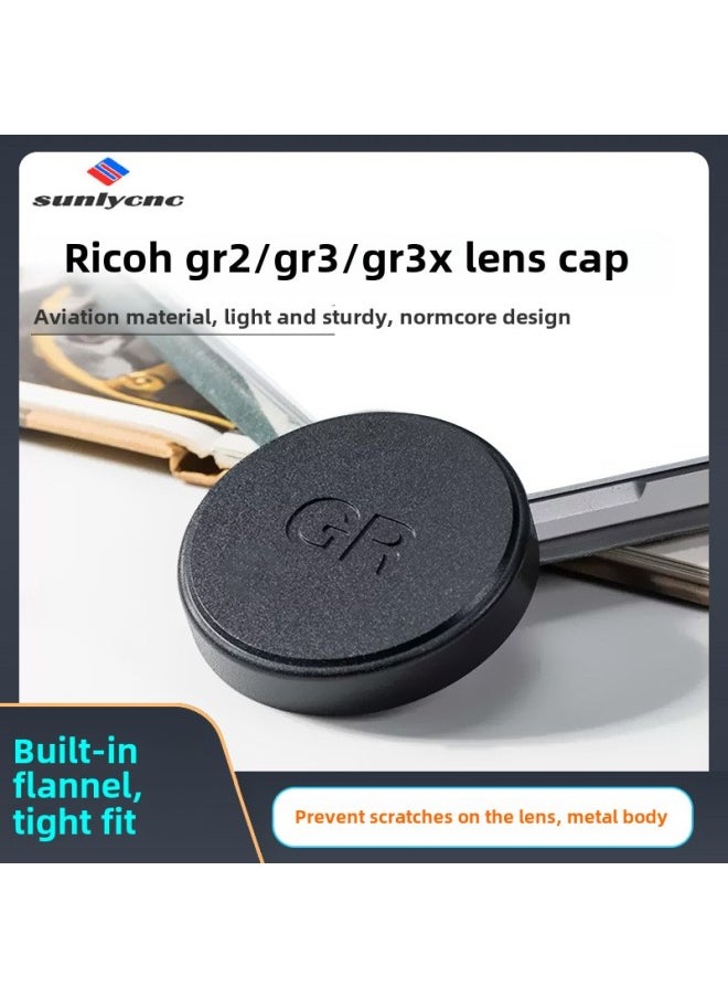 Suitable For Ricoh GR2/GR3/GR3X Lens Cover Dustproof Protective Cover Aluminum Alloy Oxidized SLR Camera Lens Cover-Color:Magenta