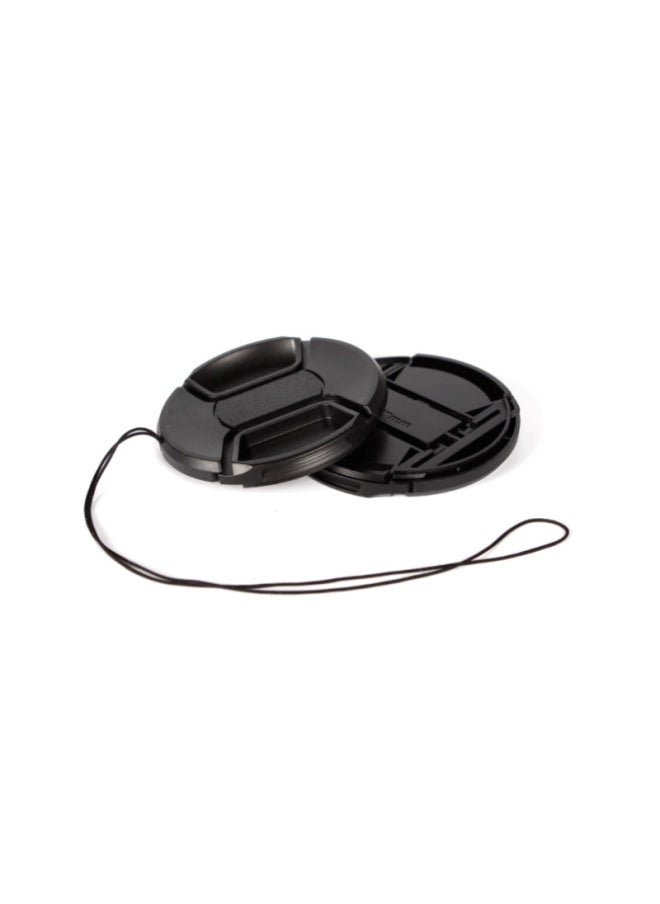 55MM Wordless Lens Cover 55MM Camera Lens Protective Cover Lens Cover With Anti-losing Rope Middle Pinch-Color:Lens Cap 55mm (pack Of 18)