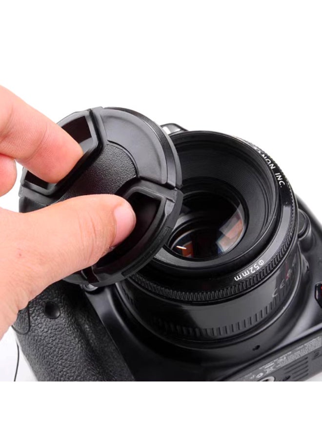 55MM Wordless Lens Cover 55MM Camera Lens Protective Cover Lens Cover With Anti-losing Rope Middle Pinch-Color:Lens Cap 55mm (pack Of 18)