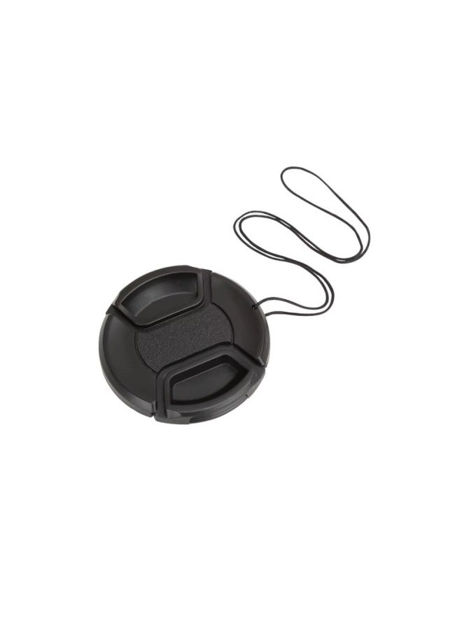 55MM Wordless Lens Cover 55MM Camera Lens Protective Cover Lens Cover With Anti-losing Rope Middle Pinch-Color:Lens Cap 55mm (pack Of 18)