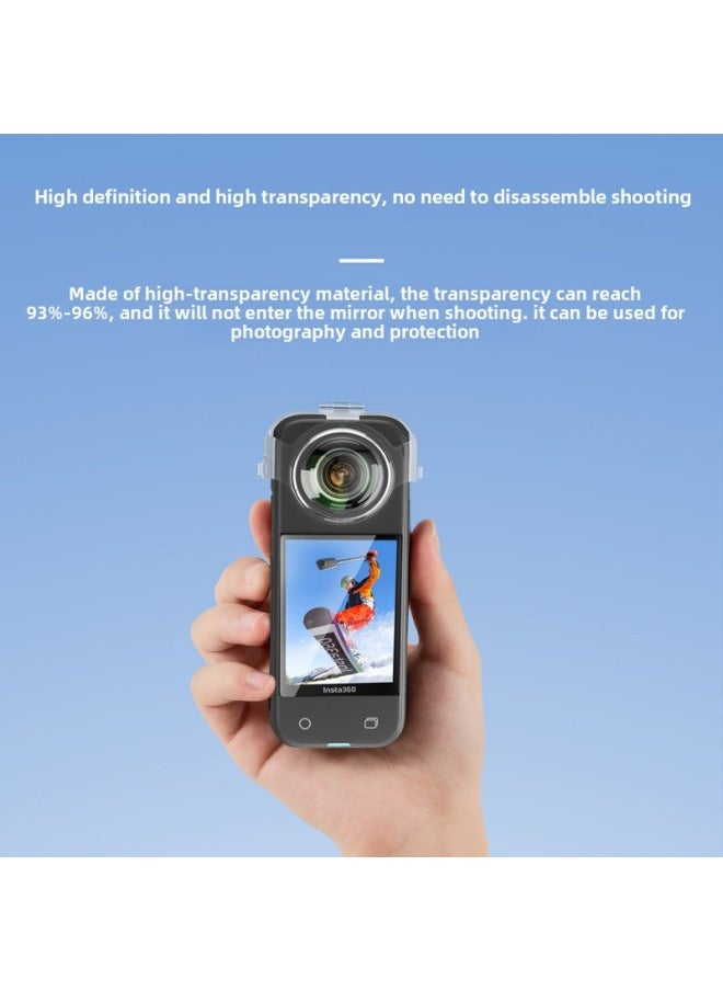 Photography Accessories Shadow Stone Insta360X3 Transparent Cover No-disassembly Shooting Protective Cover Dust-proof Anti-scratch Anti-drop Case-Color:Lens Protective Cover