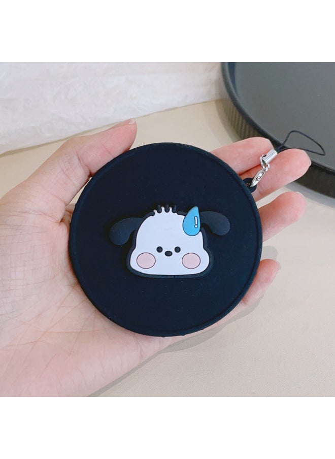 For Fuji Bealite Instax Mini 90 Special Bealite Silicone Lens Cover Cartoon Belt Anti-lost Rope-Color:Black Cover-Silent PC Dog