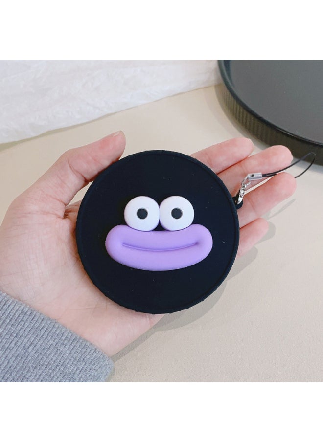 For Fuji Bealite Instax Mini 90 Special Bealite Silicone Lens Cover Cartoon Belt Anti-lost Rope-Color:Black Cover-Purple Sausage Mouth