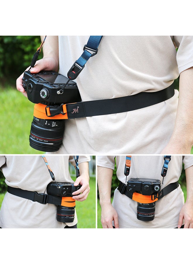Jn Slr Camera Fixed Belt Micro-Single Electric Mountaineering And Cycling Waist Bag With Outdoor Decompression Photography Stable-Color:Orange Red