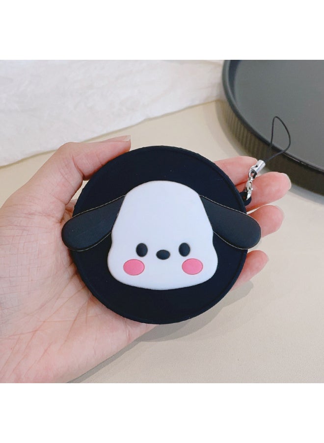 For Fuji Bealite Instax Mini 90 Special Bealite Silicone Lens Cover Cartoon Belt Anti-lost Rope-Color:Black Cover-Blush PC Dog