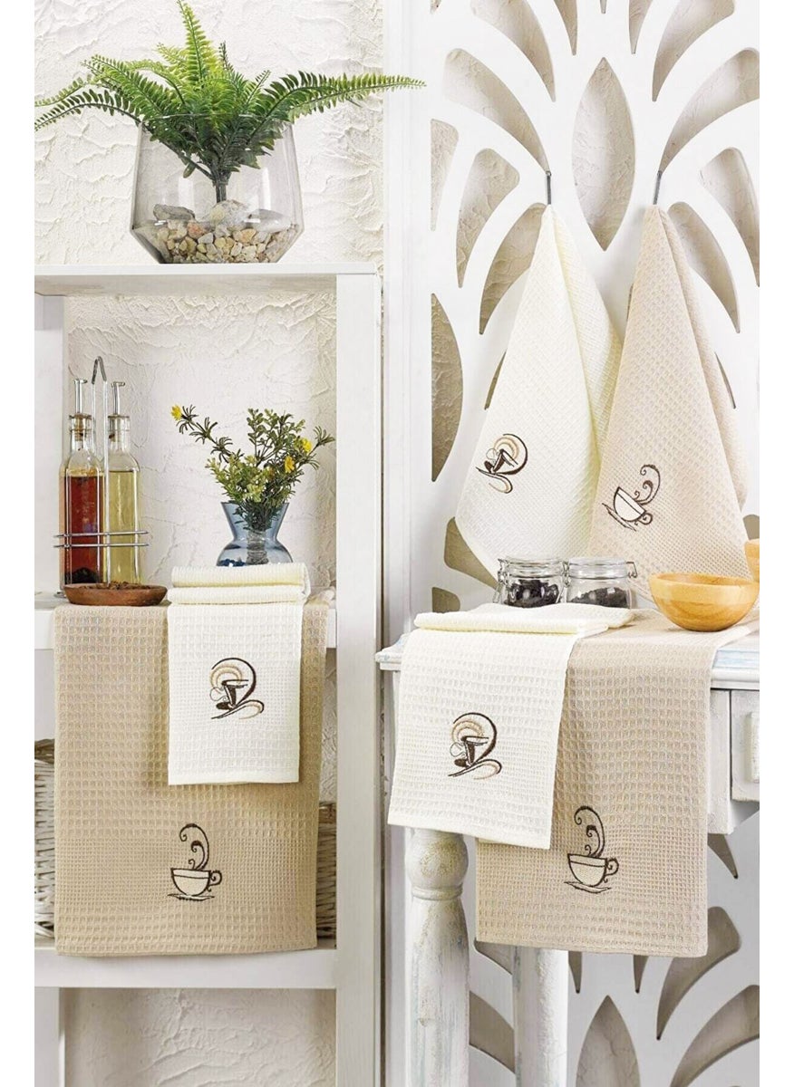 6 Piece Kitchen Drying Cloth 30 x 50 cm Coffee