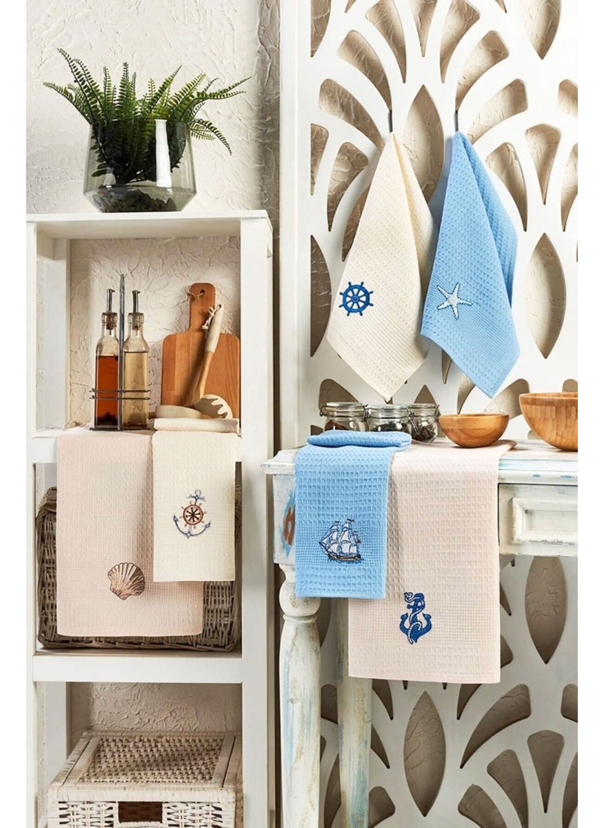 6 Piece Kitchen Drying Cloth 30 x 50 cm Sea
