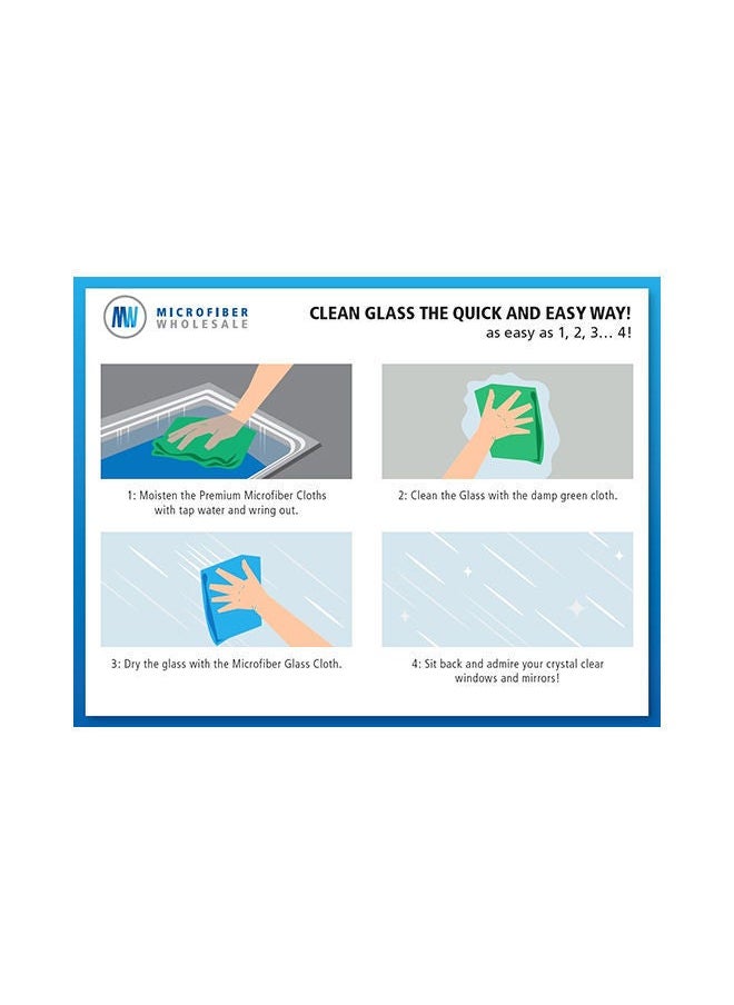 8-Piece Glass Cleaning Cloth Set Blue/Green