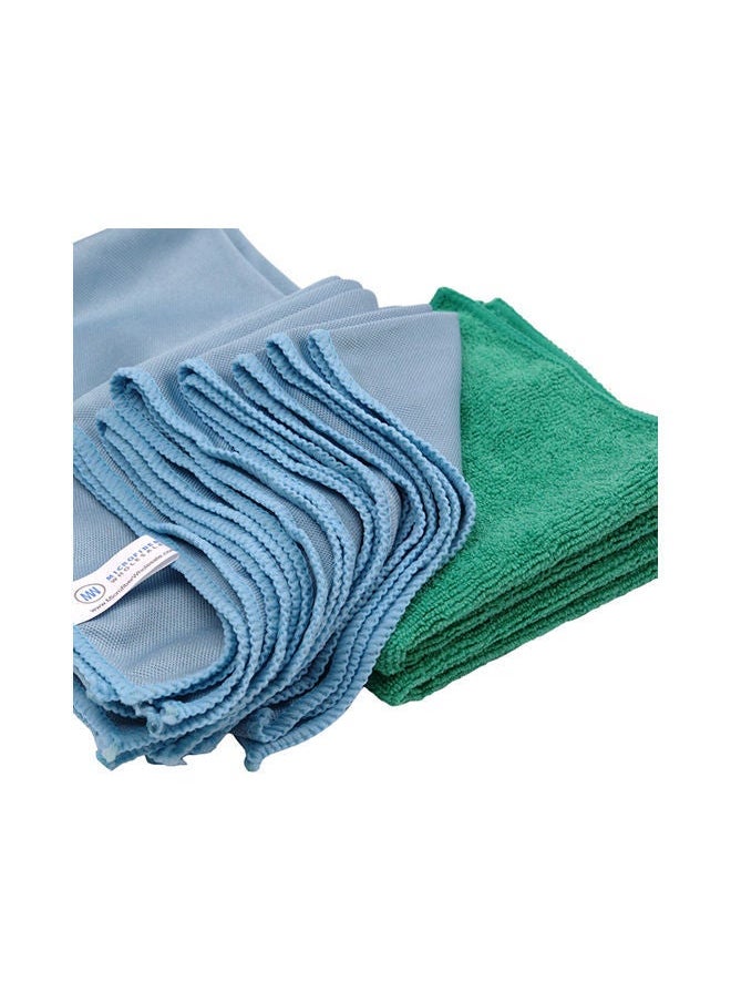 8-Piece Glass Cleaning Cloth Set Blue/Green