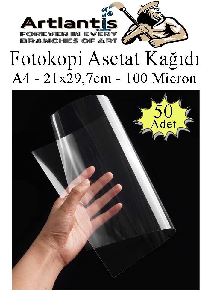 Acetate Paper PVC A4 50 Pieces 100 Micron Photocopy Transparency Transparent A4 Paper 21X29,7 Projector Overhead