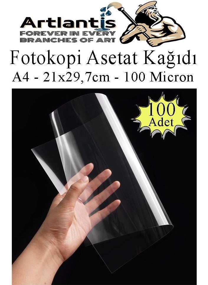 Acetate Paper PVC A4 100 Pieces 100 Micron Photocopy Transparency Transparent A4 Paper 21X29,7 Projector Overhead
