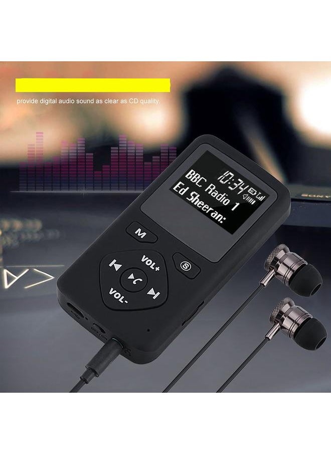 Portable DAB/DAB+ Pocket Digital Radio Receiver Bluetooth MP3 Player with Earphone