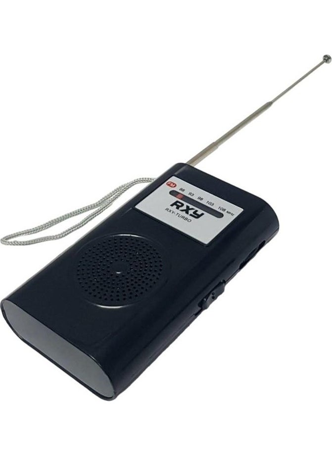 Rxy-Turbo Pocket Type Battery Operated Mini Analog Fm Radio