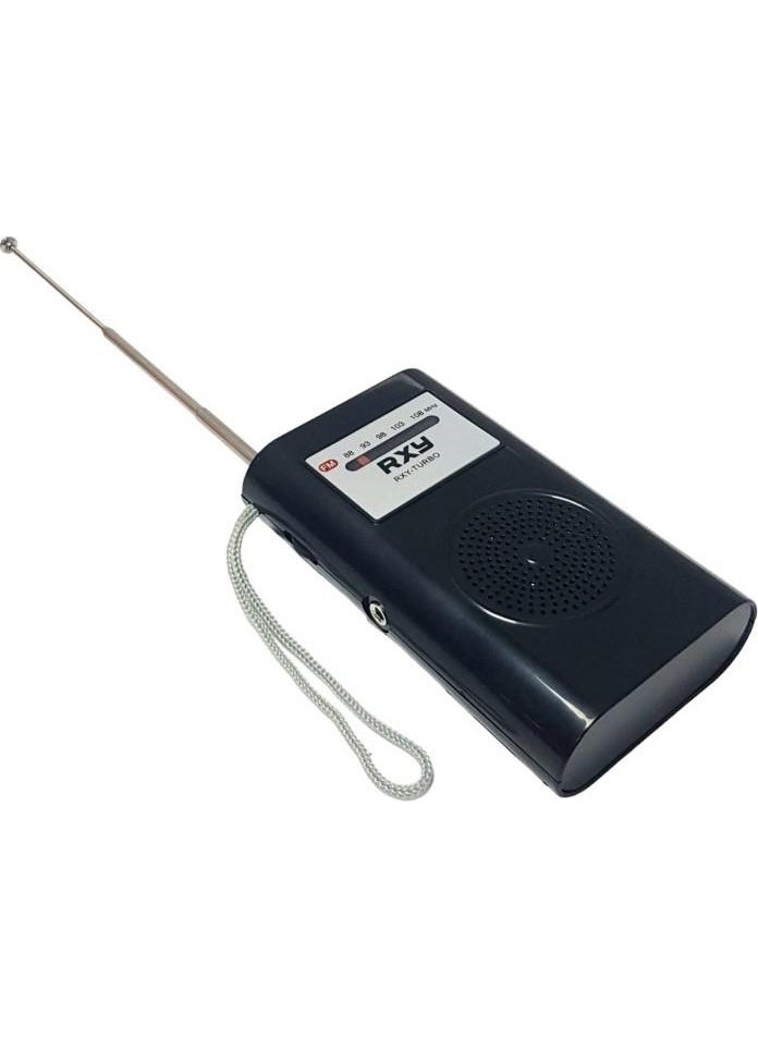 Rxy-Turbo Pocket Type Battery Operated Mini Analog Fm Radio