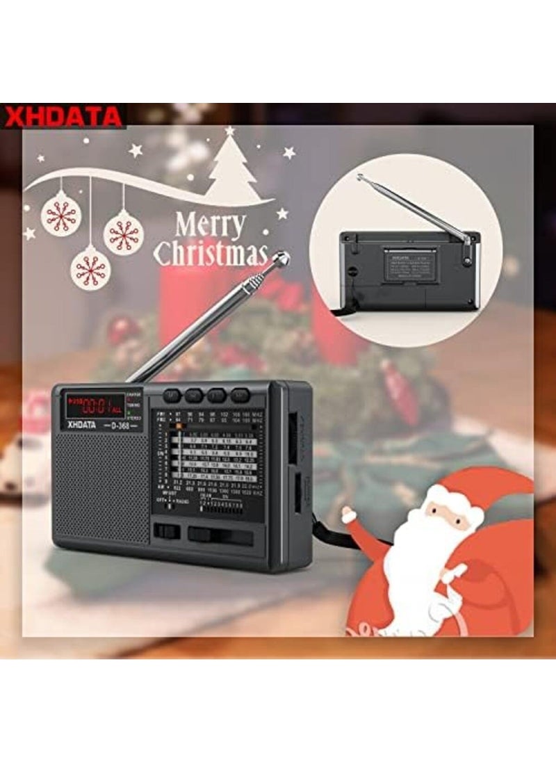 D368 Shortwave Am Fm 12 Band Dsp Stereo Portable Radio Mp3 Player Rechargeable