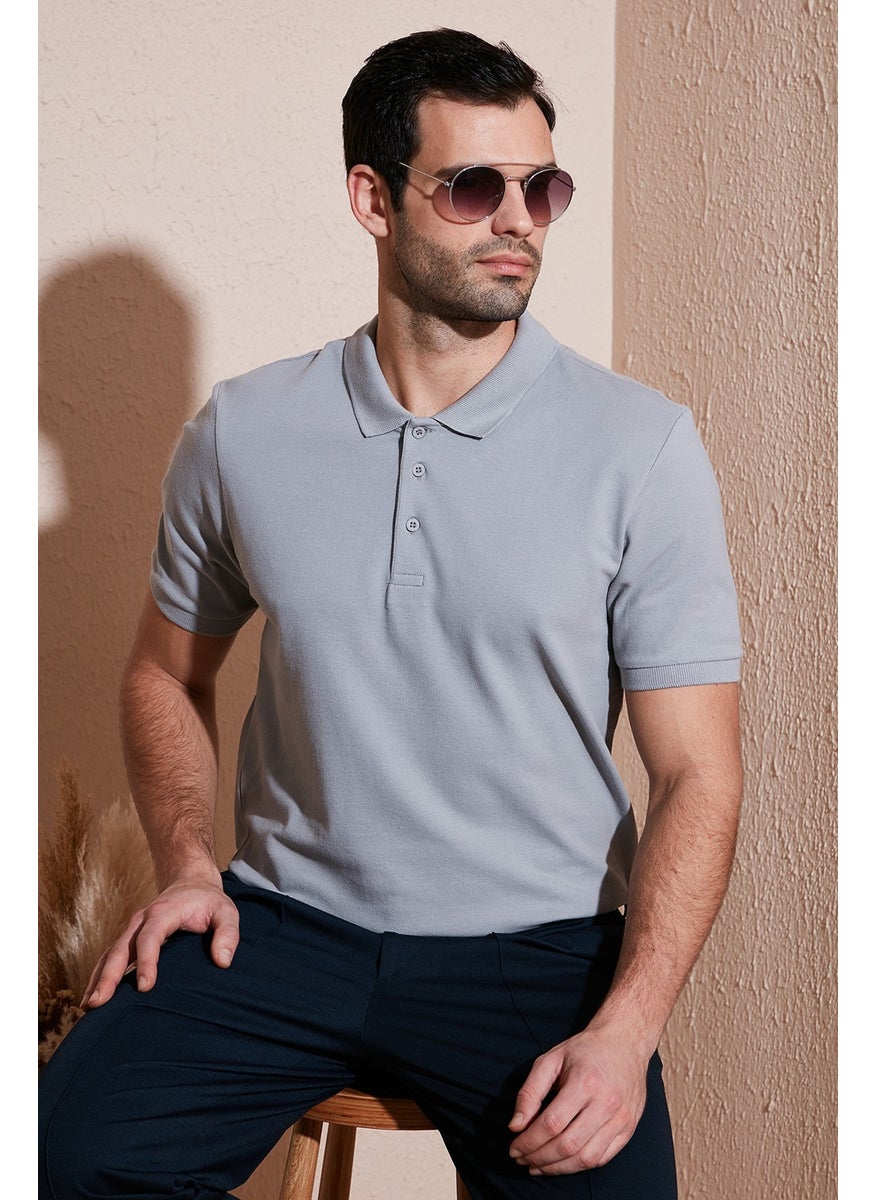 100% Cotton Regular Fit Buttoned Polo Collar T Shirt Men's POLO COLLAR T SHIRT 5902127