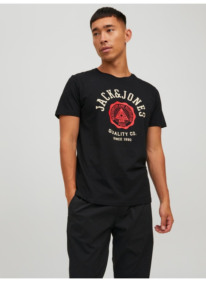 Logo Tee Ss O-Neck 2 Col Men's Black Tshirt 12210819-02